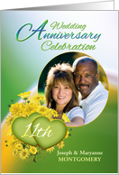 11th Anniversary Party Invitation Yellow Flowers, Custom Photo card