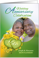 16th Anniversary Party Invitation Yellow Flowers, Custom Photo card