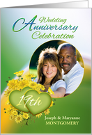 19th Anniversary Party Invitation Yellow Flowers, Custom Photo card