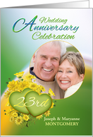 23rd Anniversary Party Invitation Yellow Flowers, Custom Photo card