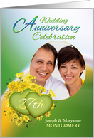 27th Anniversary Party Invitation Yellow Flowers, Custom Photo card