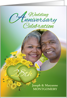 28th Anniversary Party Invitation Yellow Flowers, Custom Photo card