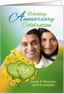 29th Anniversary Party Invitation Yellow Flowers, Custom Photo card