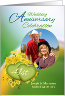 41st Anniversary Party Invitation Yellow Flowers, Custom Photo card