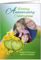 59th Anniversary Party Invitation Yellow Flowers, Custom Photo card