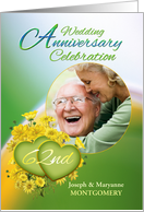 62nd Anniversary Party Invitation Yellow Flowers, Custom Photo card