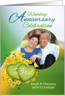 63rd Anniversary Party Invitation Yellow Flowers, Custom Photo card