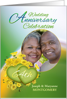 64th Anniversary Party Invitation Yellow Flowers, Custom Photo card