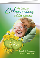 66th Anniversary Party Invitation Yellow Flowers, Custom Photo card