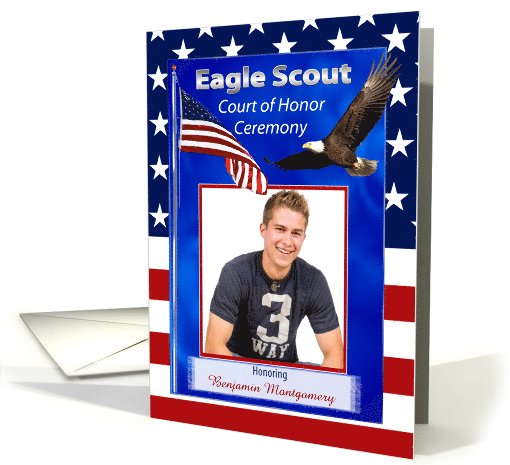Eagle Scout Court of Honor Ceremony Invitation, Custom Photo card