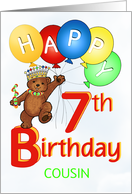 Happy 7th Birthday Royal Bear Cousin card