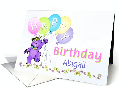 Happy Birthday Teddy Bear Princess, Custom Name card (1095116)