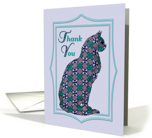 Embellished Cat Thank You card (1106928)