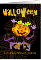 Happy Pumpkin Carving Halloween Party Invitation card