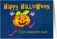 Aunt Happy Halloween Smiling Pumpkin card