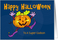 Godson Happy Halloween Smiling Pumpkin card