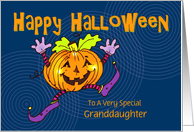 Granddaughter Happy Halloween Smiling Pumpkin card