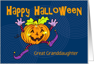 Great Granddaughter Happy Halloween Smiling Pumpkin card