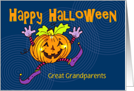 Great Grandparents Happy Halloween Smiling Pumpkin card