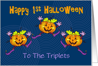 Triplets First Halloween Happy Pumpkins card
