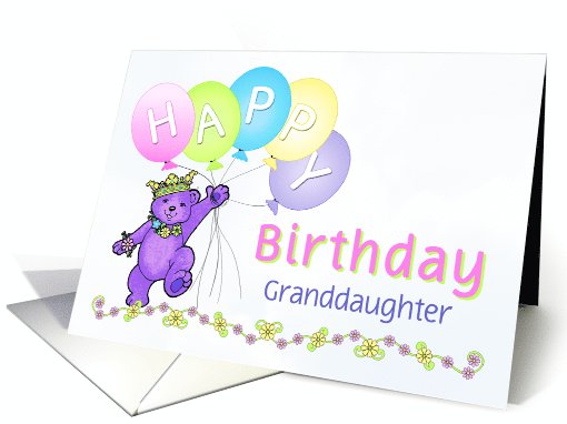 Granddaughter Birthday Teddy Bear Princess card (1124792)