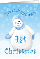 Great Nephew 1st Christmas Snowman card