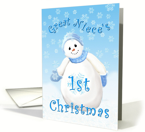 Great Niece 1st Christmas Snowman card (1154724)