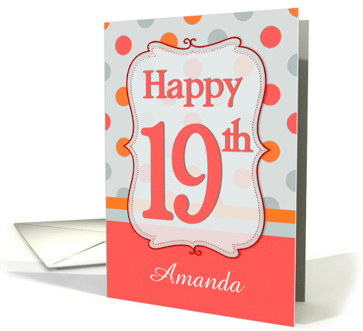 19th Birthday Polka dots Custom Name card (1208710)