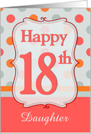Daughter 18th Birthday Polka dots card