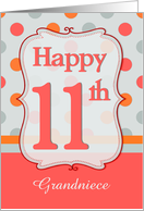 Grandniece11th Birthday Polka dots card