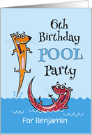 6th Birthday Pool Party Fun Invitation With Custom Name card