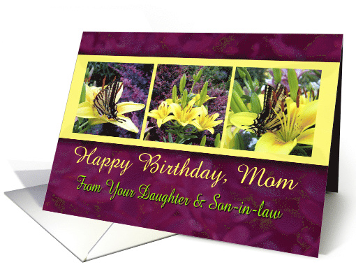 Mom Happy Birthday Butterflies from Daughter and Son-in-law card