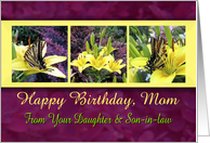 Mom Happy Birthday Butterflies from Daughter and Son-in-law card