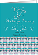 Speedy Recovery From Appendectomy Bird Pattern card
