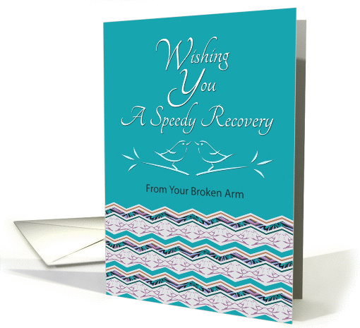 Speedy Recovery From Broken Arm Bird Pattern card (1234786)