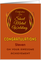 Congratulations on Sheet Metal Welding Certification Achievement card