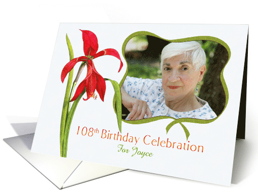 Lovely Red Lily 108th Birthday Party Invitation, Custom... (1286024)