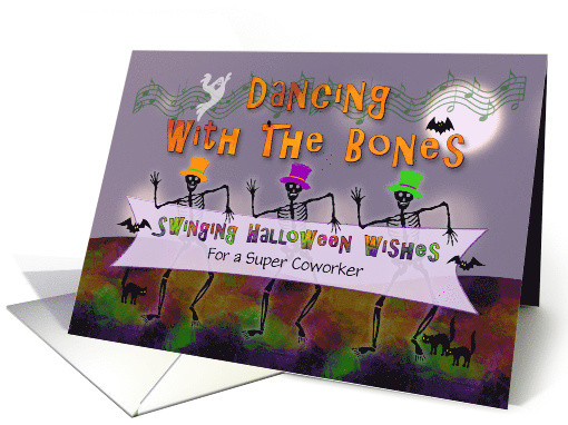 Swinging Halloween Wishes For Coworker card (1291786)
