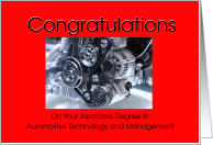 Associate Degree Automotive Tech. Congratulations card