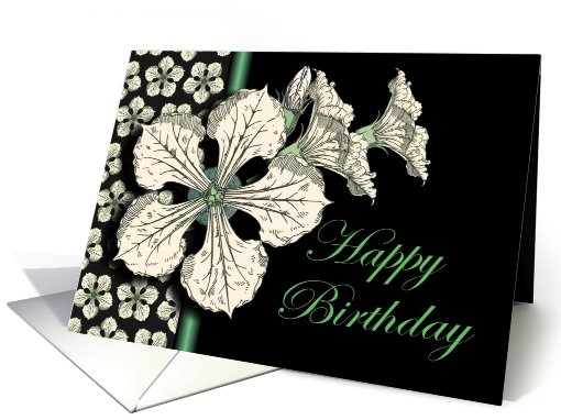 White Birthday Flowers card (429305)