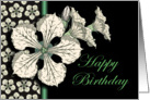 White Birthday Flowers card