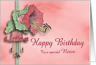 Happy Birthday Niece - Trumpet Flower card