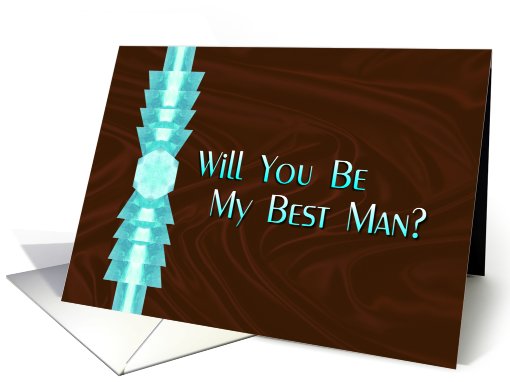 Will You Be My Best Man, Turquoise and Brown card (450002)