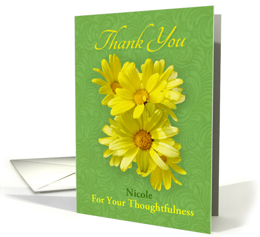 Thank You For Your Thoughtfulness, Yellow Daisies card (456488)