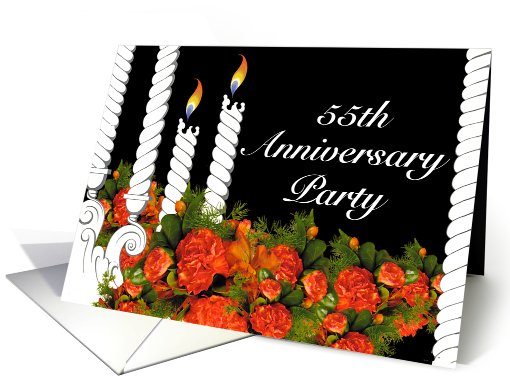 55th Wedding Anniversary Party Invitation card (459827)