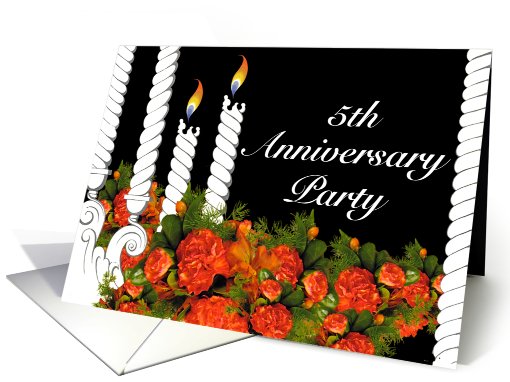Fifth Wedding Anniversary Party Invitation card (460600)