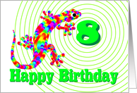 Happy 8th Birthday Rainbow Salamander card