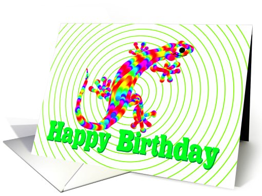 Rainbow Salamander Happy Birthday for Boy card (465564)
