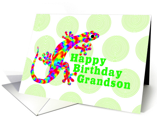 Grandson Happy Birthday Fantasy Salamander card (466705)
