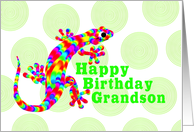 Grandson Happy Birthday Fantasy Salamander card